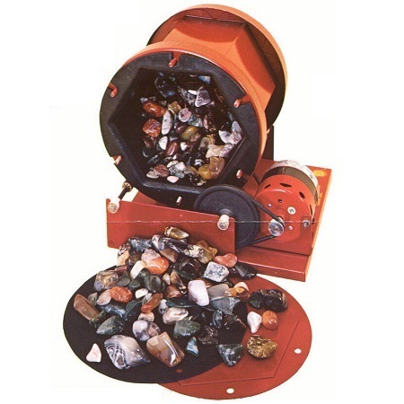 Rocks In Tru-Square Metal Products Rotary Tumbler
